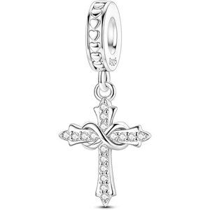Cross Heart Cool 925 Sterling Silver Charms Hypoallergenic Beads Pendants